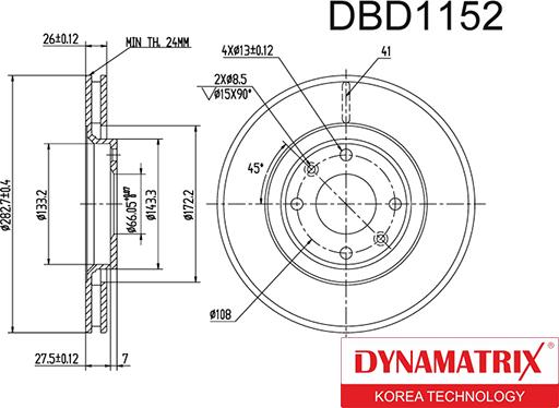 Dynamatrix DBD1152 - Brake Disc autospares.lv