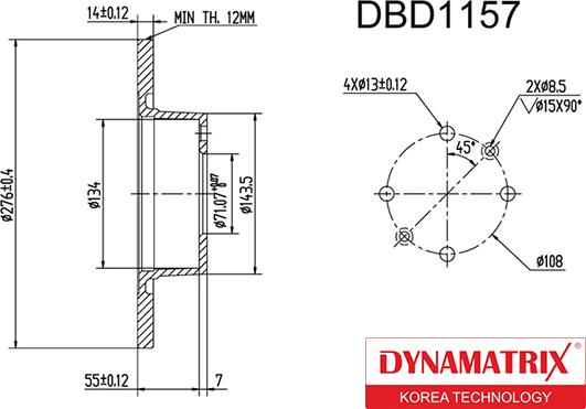 Dynamatrix DBD1157 - Brake Disc autospares.lv