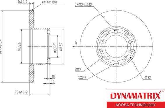 Dynamatrix DBD116A - Brake Disc autospares.lv