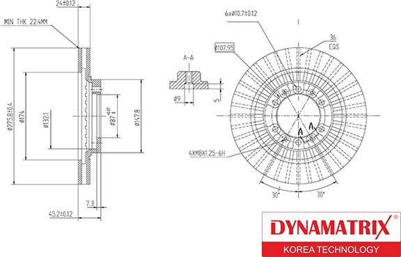 Dynamatrix DBD1109 - Brake Disc autospares.lv