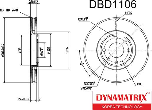 Dynamatrix DBD1106 - Brake Disc autospares.lv