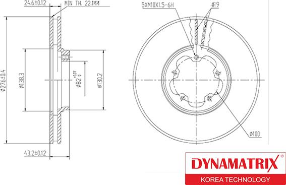 Dynamatrix DBD1113 - Brake Disc autospares.lv