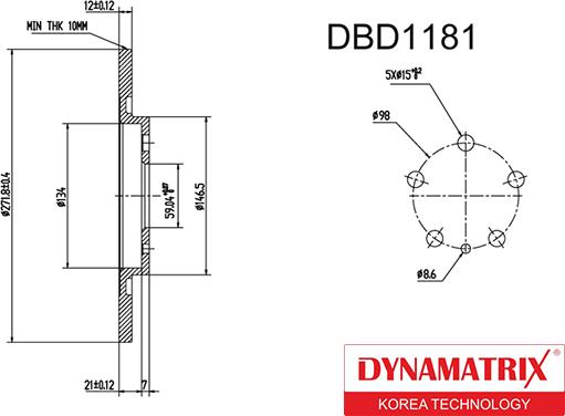 Dynamatrix DBD1181 - Brake Disc autospares.lv