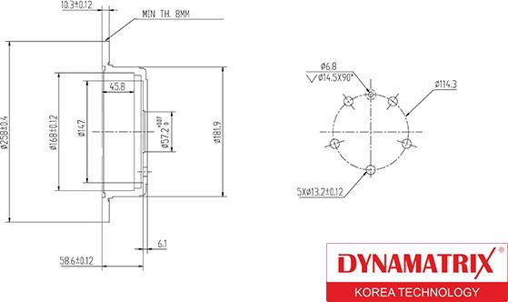 Dynamatrix DBD1188 - Brake Disc autospares.lv