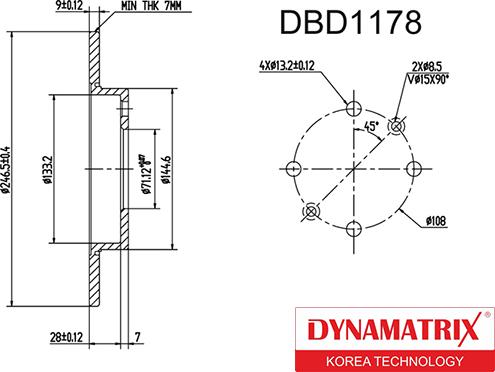 Dynamatrix DBD1178 - Brake Disc autospares.lv