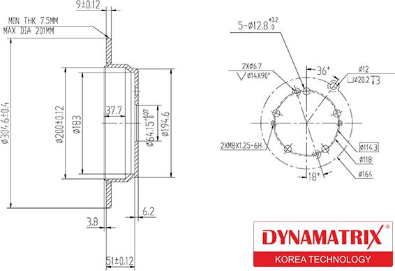 Dynamatrix DBD1860 - Brake Disc autospares.lv