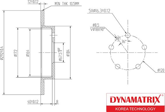 Dynamatrix DBD1804C - Brake Disc autospares.lv