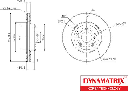 Dynamatrix DBD188 - Brake Disc autospares.lv