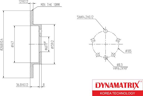 Dynamatrix DBD1872 - Brake Disc autospares.lv