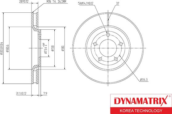 Dynamatrix DBD1372 - Brake Disc autospares.lv