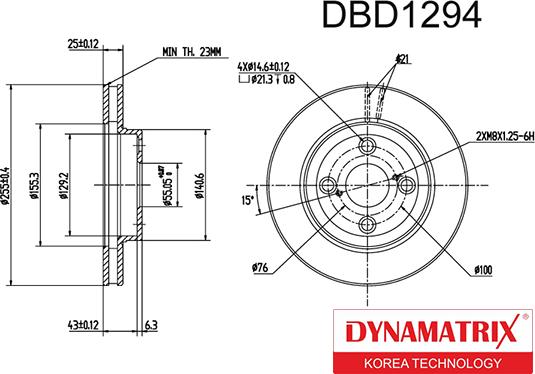 Dynamatrix DBD1294 - Brake Disc autospares.lv