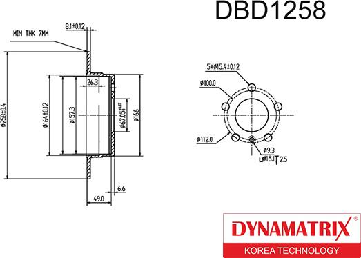 Dynamatrix DBD1258 - Brake Disc autospares.lv