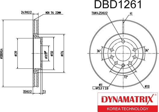 Dynamatrix DBD1261 - Brake Disc autospares.lv