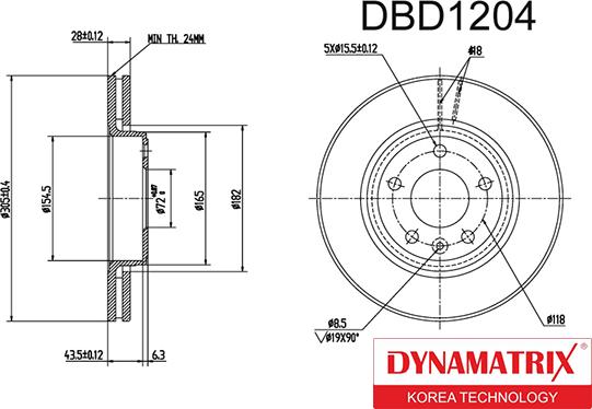 Dynamatrix DBD1204 - Brake Disc autospares.lv