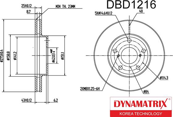 Dynamatrix DBD1216 - Brake Disc autospares.lv