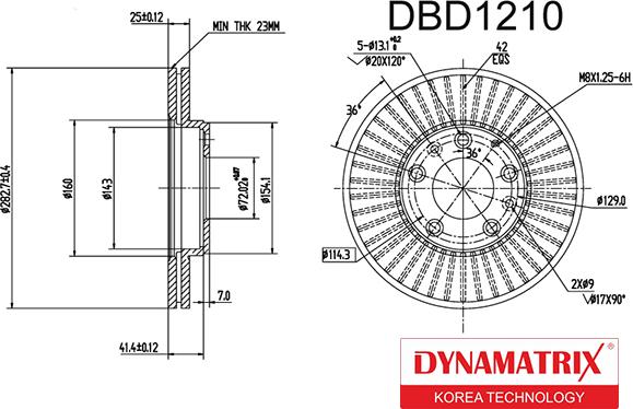 Dynamatrix DBD1210 - Brake Disc autospares.lv