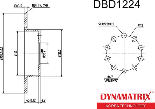 Dynamatrix DBD1224 - Brake Disc autospares.lv