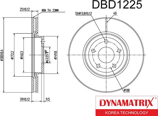 Dynamatrix DBD1225 - Brake Disc autospares.lv