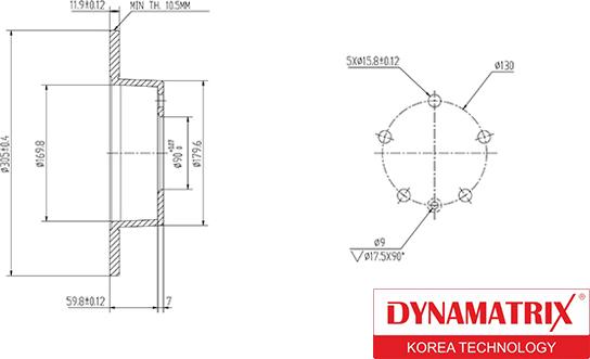 Dynamatrix DBD1272 - Brake Disc autospares.lv