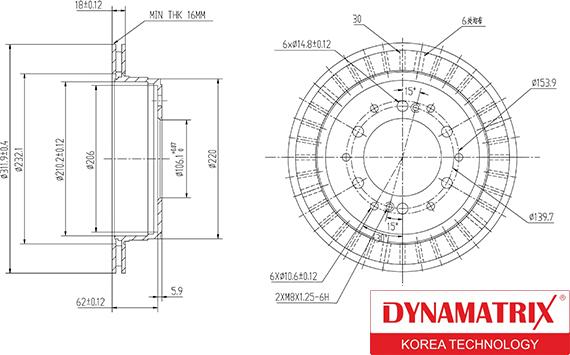 Dynamatrix DBD1743 - Brake Disc autospares.lv