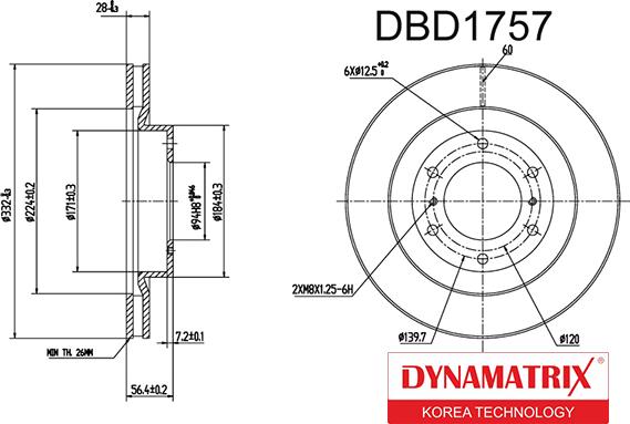 Dynamatrix DBD1757 - Brake Disc autospares.lv