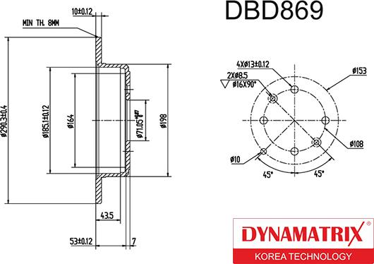 Dynamatrix DBD869 - Brake Disc autospares.lv