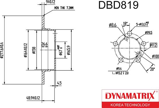 Dynamatrix DBD819 - Brake Disc autospares.lv