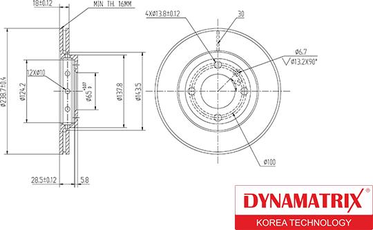 Dynamatrix DBD812 - Brake Disc autospares.lv