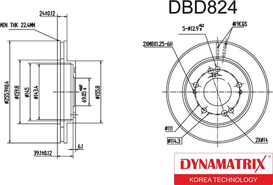 Dynamatrix DBD824 - Brake Disc autospares.lv