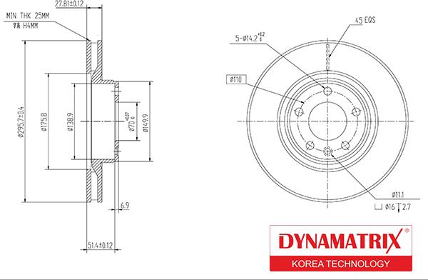 Dynamatrix DBD330 - Brake Disc autospares.lv