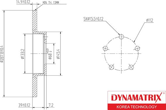 Dynamatrix DBD324 - Brake Disc autospares.lv