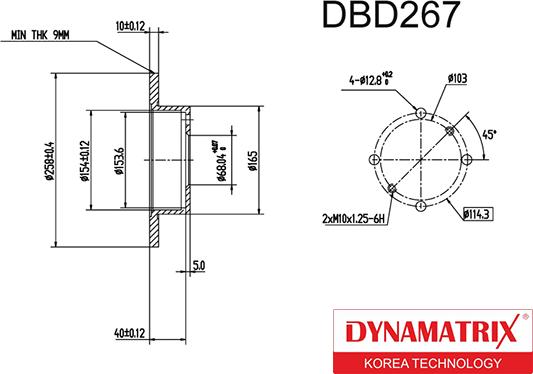 Dynamatrix DBD267 - Brake Disc autospares.lv