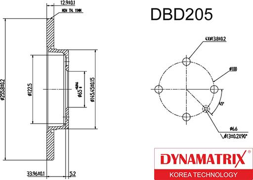 Dynamatrix DBD205 - Brake Disc autospares.lv