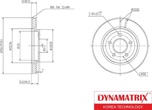 Dynamatrix DBD2001 - Brake Disc autospares.lv