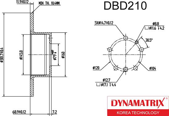 Dynamatrix DBD210 - Brake Disc autospares.lv