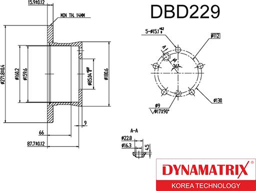 Dynamatrix DBD229 - Brake Disc autospares.lv