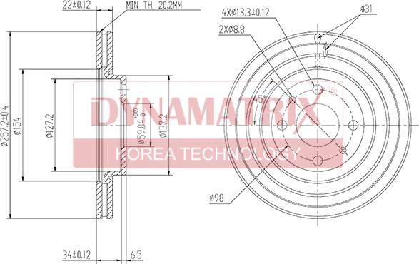 Dynamatrix DBD762 - Brake Disc autospares.lv