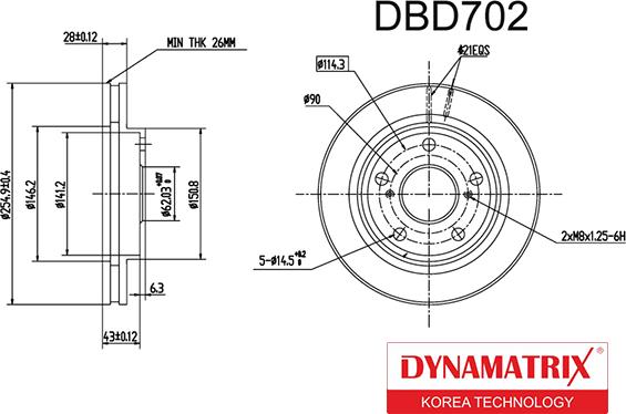 Dynamatrix DBD702 - Brake Disc autospares.lv