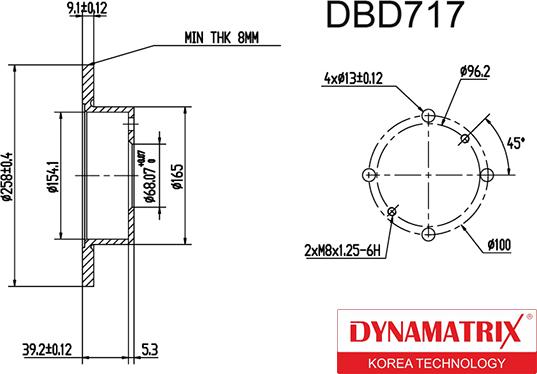 Dynamatrix DBD717 - Brake Disc autospares.lv