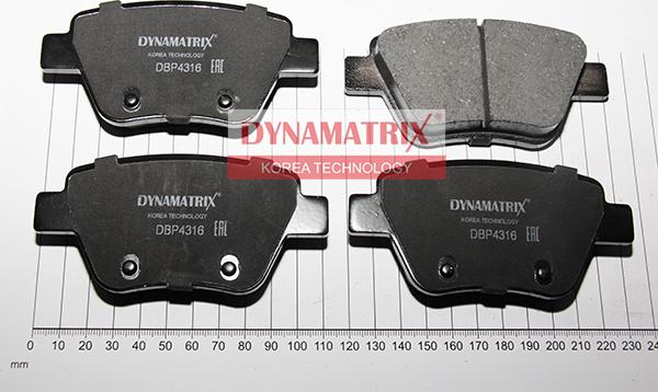 Dynamatrix DBP4316 - Brake Pad Set, disc brake autospares.lv