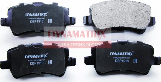 Dynamatrix DBP1918 - Brake Pad Set, disc brake autospares.lv