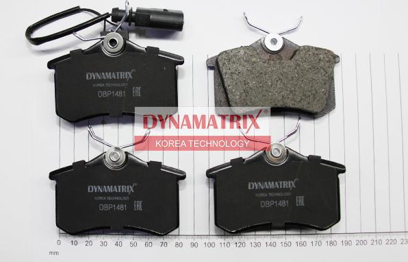 Dynamatrix DBP1481 - Brake Pad Set, disc brake autospares.lv
