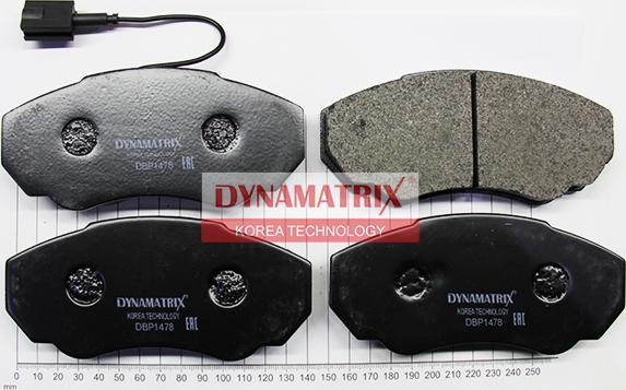 Dynamatrix DBP1478 - Brake Pad Set, disc brake autospares.lv