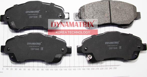 Dynamatrix DBP1648 - Brake Pad Set, disc brake autospares.lv