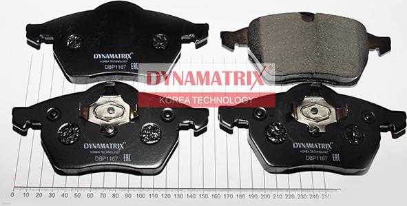 Dynamatrix DBP1167 - Brake Pad Set, disc brake autospares.lv