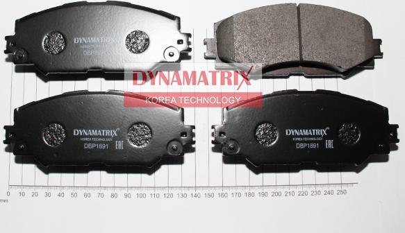 Dynamatrix DBP1891 - Brake Pad Set, disc brake autospares.lv