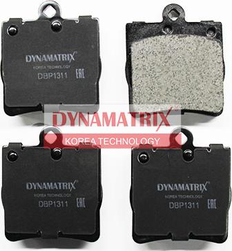 Dynamatrix DBP1311 - Brake Pad Set, disc brake autospares.lv