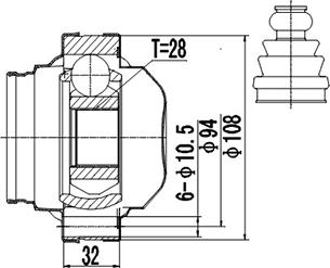 Dynamatrix DCV661002 - Joint Kit, drive shaft autospares.lv