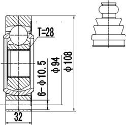 Dynamatrix DCV603001 - Joint Kit, drive shaft autospares.lv