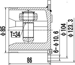 Dynamatrix DCV603007 - Joint Kit, drive shaft autospares.lv